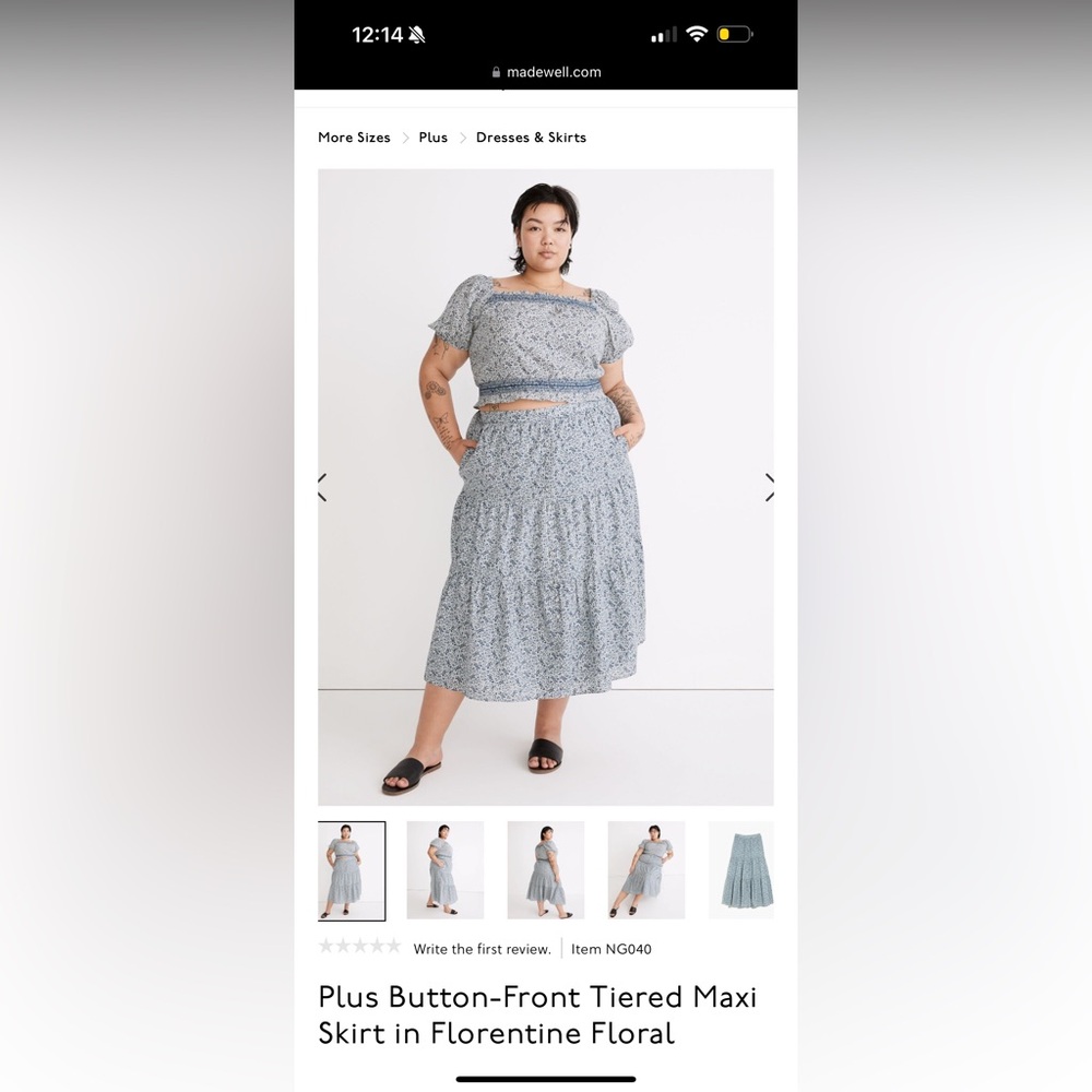 Madewell button front floral maxi skirt